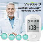 VivaGuard Talking Blood Glucose Monitor Kit, 100 Strips & 100 Lancets | Voice Guidance for Senior and Poor Vision, 1000 Large Memory, No Coding, Large Display,Carrying Case Portable for Travel