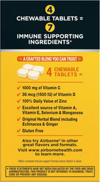 Airborne Vitamin C 1000mg (per Serving) - Citrus Chewable Tablets (96 Count in a Box) - Packaging May Vary