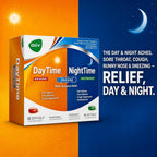 AXIV Day & Night Cold & Flu Medicine Combo Pack Softgels, Daytime & Nighttime Relief for Headache, Fever, Sore Throat, Minor Aches & Pains, & Cough, 48 Softgels