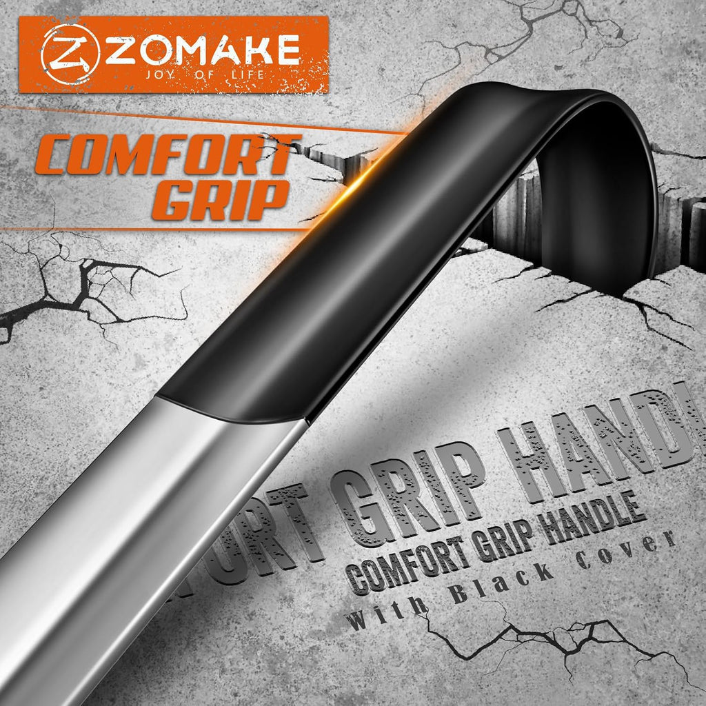 ZOMAKE Shoe Horn Long Handle for Seniors Men Women, Metal Shoehorn 16.5" | Stainless Steel Boot Horn Shoe Spoon Helper, Comfort Grip Handle, Smooth Edges, No Bending Required, Shoe Care for Daily Use