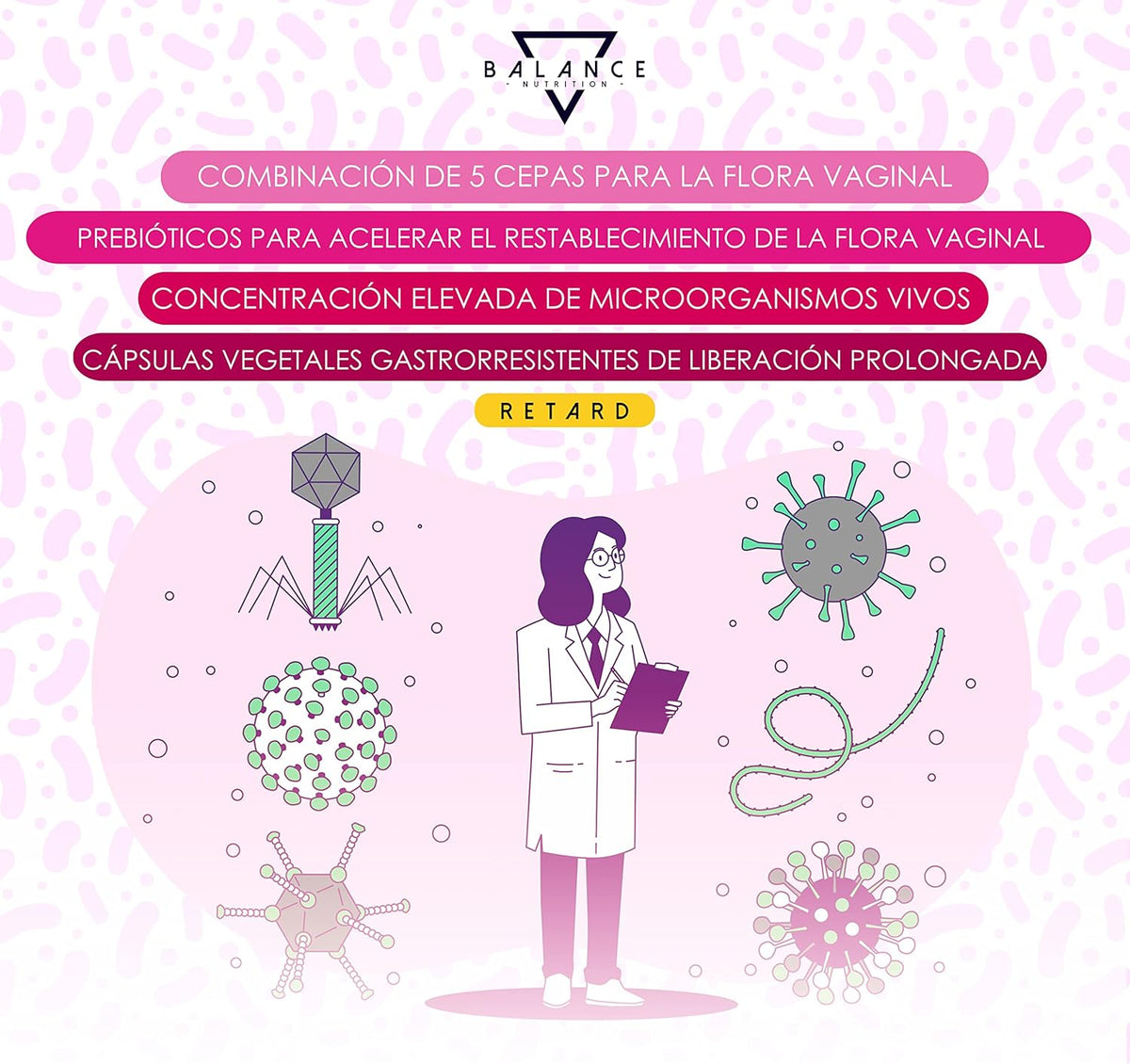 PROBION | Women's Probiotics | Equlibrio Flora Intima | Food Supplement with Probiotics and Combined Prebiotics | Promotes a Healthy Vaginal Bacterial Flora | 30 Tablets