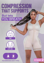 Snatched Body Stage 2 Faja with Bra | BBL Body Faja Post-Op & Everyday Shapewear | Fajas Colombianas Moldeadoras Post Surgery