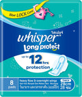 WHISPER Heavy Flow and Overnights Wings 8PK