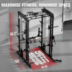RitFit M1 Pro Smith Machine Cable Crossover Power Cage Home Gym | Dual 360 Cables, Barbell & Handles, LAT Pulldown, 1850LBS Weight Capacity