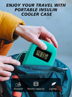 YOUSHARES Insulin Cooler Travel Case, Peptide Travel Case with Temp Display | Insulated Medicine Cooling Bag with 2 TSA Approved Ice Pack, Medication Pens Diabetic Supplies Storage for Travel & Daily Use