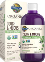 Garden of Life Organics Cough & Mucus Immune Syrup, Elderberry Zinc Immune Support Cough Syrup for Adults & Kids 12+, Offers Vitamin C & Echinacea, Sugar-Free, 5 Fl oz