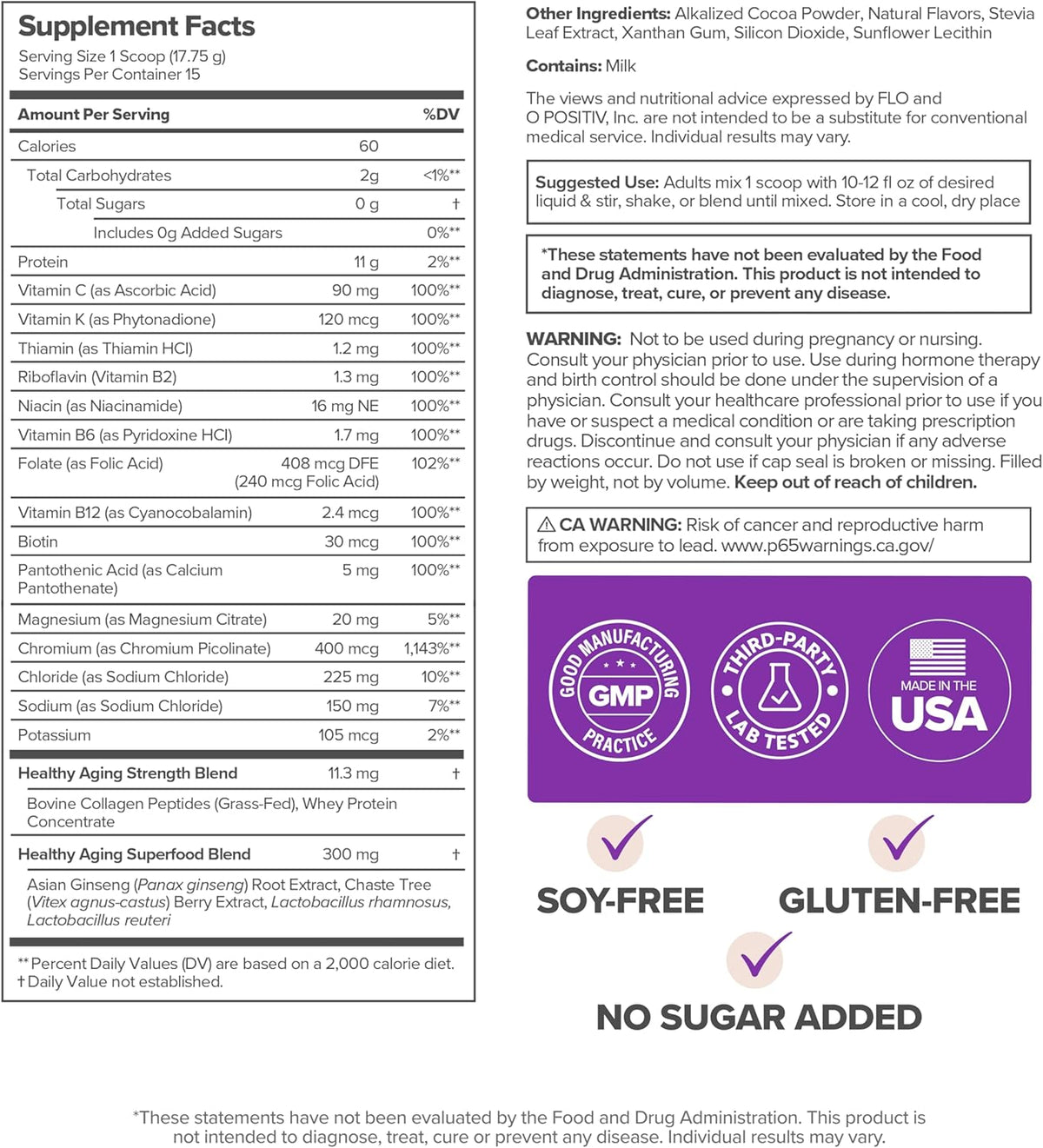 MENO Healthy Aging Collagen & Protein Powder – Support Joint & Bone Health, Lean Muscle Mass, Cognition, Skin & Hair Health – Whey Protein & Collagen – Chocolate Brownie Flavor - 15 Servings