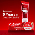 Colgate Optic White Advanced Hydrogen Peroxide Toothpaste, 3 Pack, 3.2 oz | Sparkling White, Teeth Whitening Toothpaste, Removes 5 Years of Deep-Set Coffee, Tea, and Wine Stains, Enamel Safe Formula