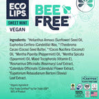 Eco Lips Bee Free Sweet Mint Vegan Lip Balm with Candelilla Wax, 3 pack | Nourishes Dry Lips | Plant-Based Ingredients | Cruelty Free | Long-Lasting Moisture | Cruelty & Petroleum Free