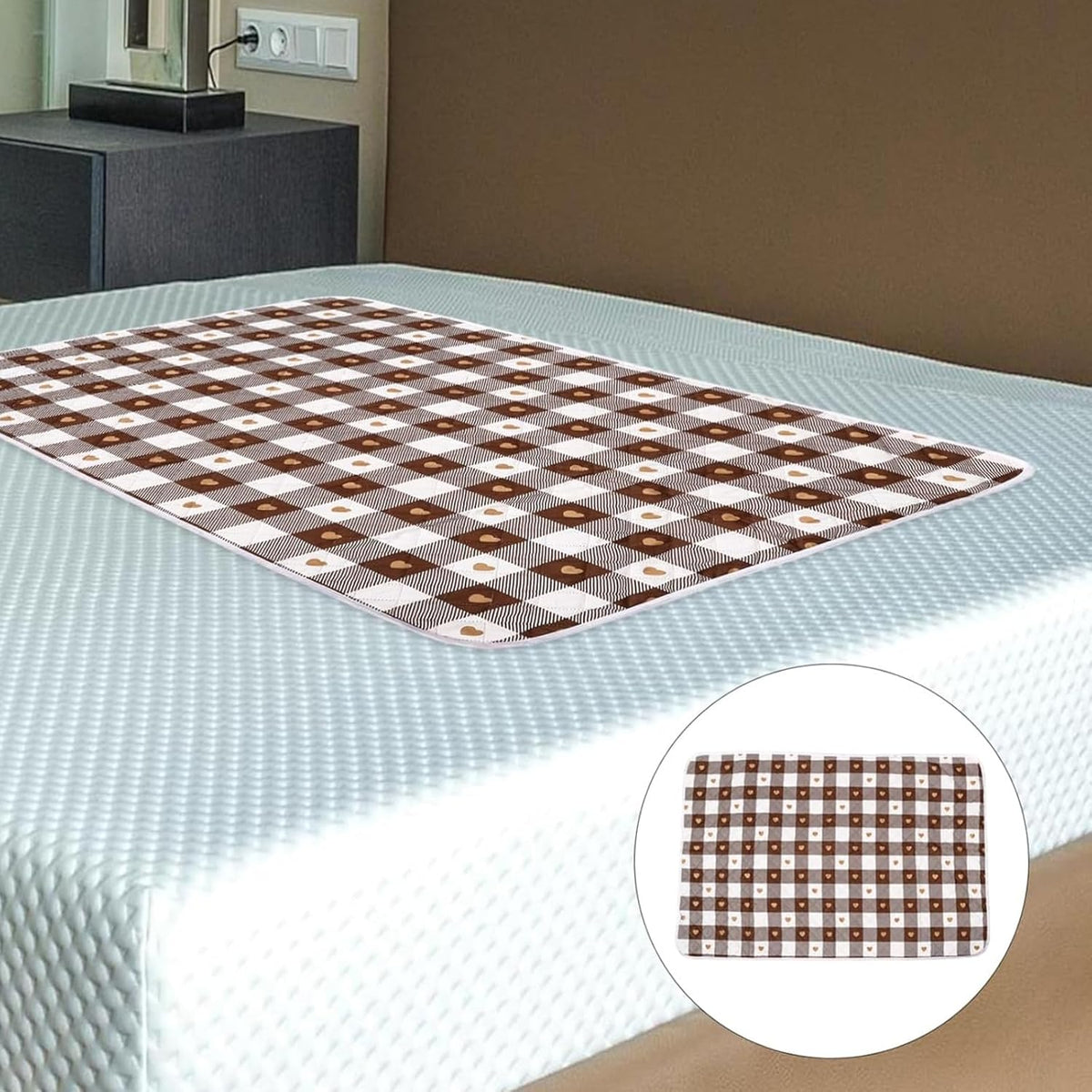 2 PCS Waterproof Bed Pad, Incontinence Pads for Adults, Elderly, Kids and Pets, Reusable Washable Underpad Protector for Bed, Sofa, Car Seat and Hospital Use, 70 x 90 cm
