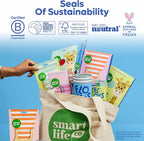 SmartLifeco Eco-Friendly Kids Flossers (200ct) - Dental Floss Picks for Children Made with Straw Wheat, Fluoride & PFA Free, Toothpick Flossing Sticks for Toddler Teeth, No Shred Thread, Unflavored