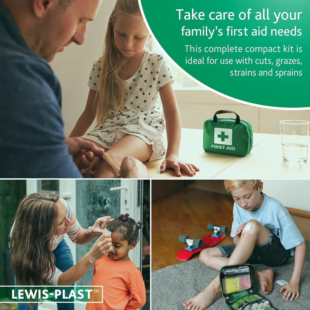 LEWIS-PLAST Complete First Aid Kit 90 Pieces Outdoor First Aid Kit - European Standards Compliant Kit