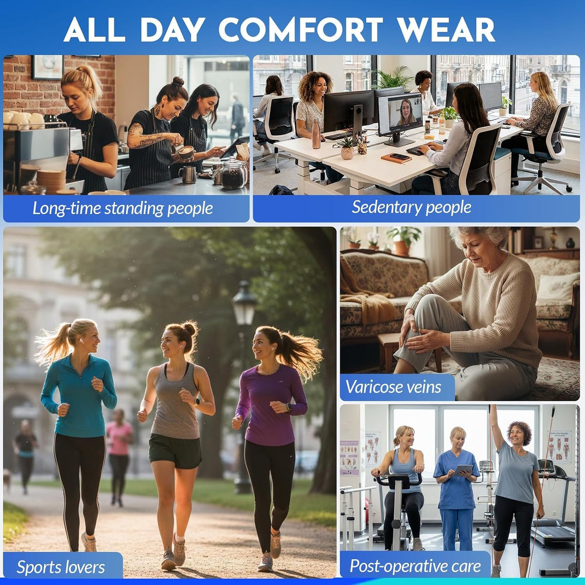 Medical Compression Leggings 20-30mmHg Graduated Support Pantyhose