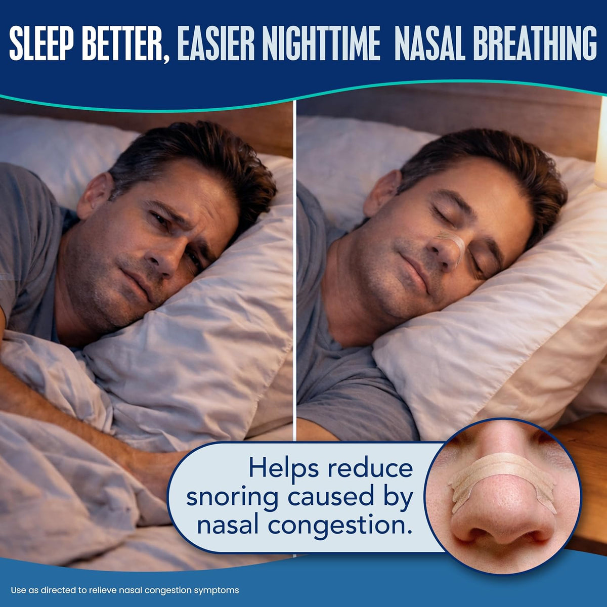 Breathe Right Nasal Strips, Large, Relieves Nasal Congestion, Tan, 30 ct | Opens nose and increases nasal airflow, helps relieve nasal congestion for better breathing, drug-free, use anytime, anywhere