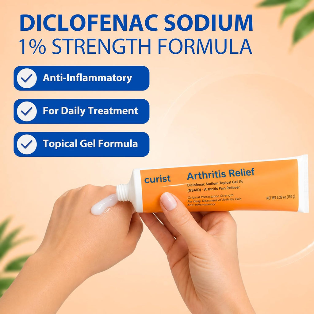 Curist Diclofenac Sodium Topical Gel 1% 150g (5.29 oz) for Arthritis Pain