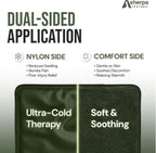 Flexible Hot and Cold Gel Pack, Large 11.5" x 14.5" | Reusable soft gel ice pack for injuries, recovery, dual-sided plush, medical grade for back, shoulder & muscle relief, green
