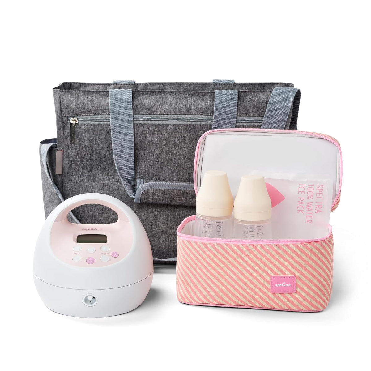 Spectra - S2 Plus Electric Breast Milk Pump with Tote Bag, Bottles and Cooler for Baby Feeding
