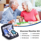 Metene TD-4116 Blood Glucose Monitor Kit, 100 Glucometer Strips, No Coding | 100 Lancets & Control Solution & Lancing Device, Blood Sugar Monitor Large Display , Blood Sugar Test Kit for Home Use