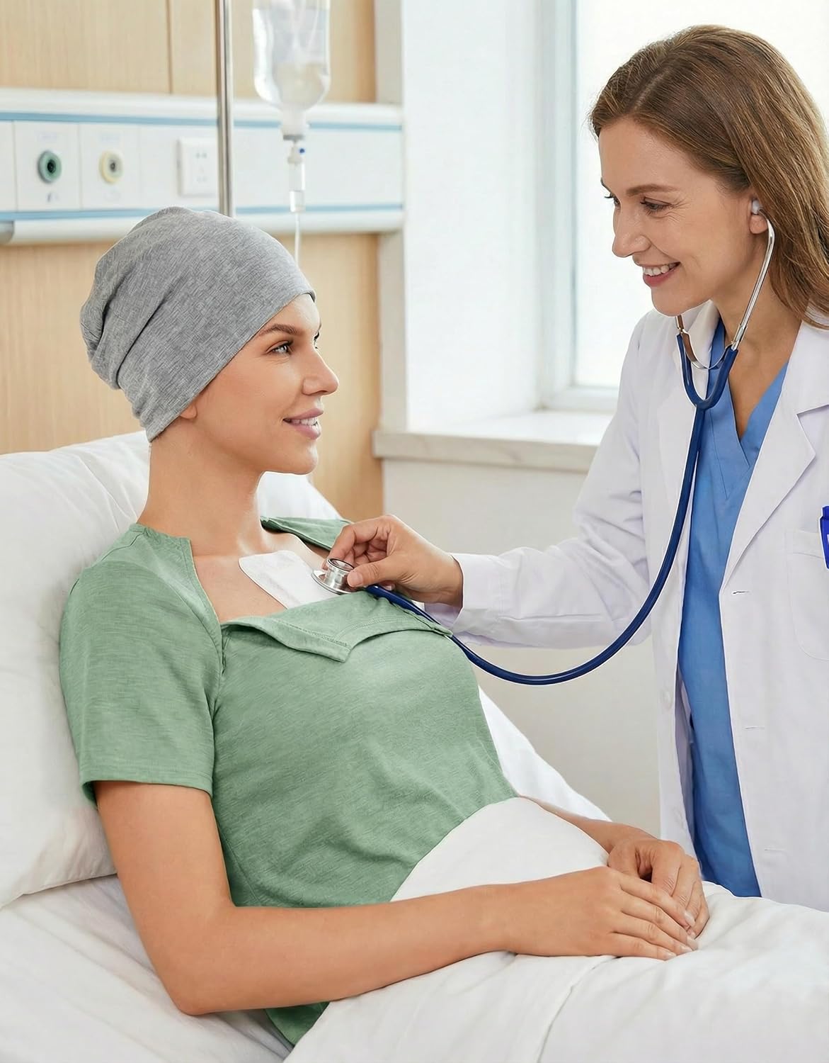 Deyeek Chemo Shirts for Port Access Women with 2 Hidden Side Zippers Post Surgery Short Sleeve Tear Away Adaptive Top Tees