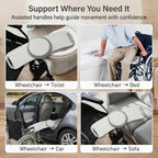 Rotating Transfer Board with Turntable & Dual Assisted Handles - FSA/HSA - Eligible Sliding Transfer Board for Wheelchair to Bed or Sofa, Non-Slip Home Care Mobility Aid for Seniors & Caregivers White