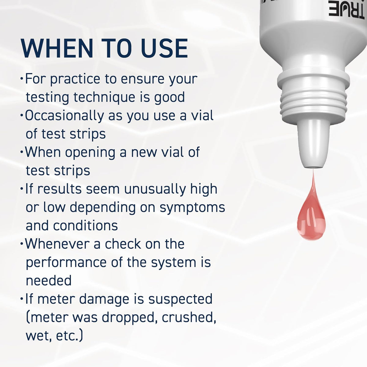 True Metrix Control Solution Level 1, 3 mL | Blood Glucose Control Solution