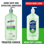 Germ-X Advanced Hand Sanitizer with Aloe and Vitamin E, 1 Liter, Less Drying Moisturizing Gel, No Rinse Formula, Pump Bottle (Pack of 2)