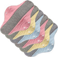 Organic Cotton Reusable Sanitary Pads, 6 Pack Eco-Friendly Washable Cloth Sanitary Pads for Menstruation and Urinary Incontinence, Leakproof Sanitary Pads for Women and