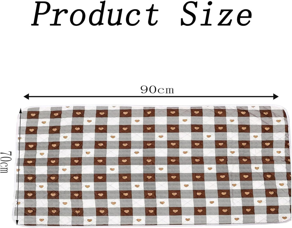 2 PCS Waterproof Bed Pad, Incontinence Pads for Adults, Elderly, Kids and Pets, Reusable Washable Underpad Protector for Bed, Sofa, Car Seat and Hospital Use, 70 x 90 cm
