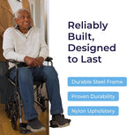 Drive Medical Folding Transport Wheelchair, Swing-Away Footrest, Silver | Lightweight Transport Wheelchair Folds for Easy Storage and Travel with Swing-Away Footrest for Simple Transfers