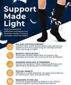 Pembrook Cotton Light Compression Socks for Men - 3 Pairs | 8-15 mmHg Comfort Compression Socks for Men
