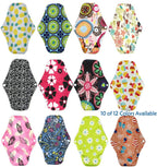 10 Pcs Reusable Sanitary Pads for Women Sanitary Pads for Day and Medium Flow, Washable Bamboo Cloth (26 x 18 cm)