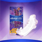ALWAYS Radiant, Size 4, Overnight Sanitary Pads With Wings, Scented, 20 Count