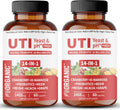 UTI Yeast & pH Pro+ | Pack of 2 | Daily Feminine Hydration & Balance Support with Cranberry, D-Manose, Aloe, Hibiscus | Third-Party Tested, cGMP Facility, Vegan, Gluten-Free | 60+60 Caps