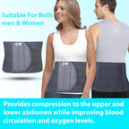 RCSP Abdominal Support Belt for Post-Surgery Recovery Adjustable Abdominal Brace for Injury Recovery and Support Comfortable Post-Surgical Abdominal Binder for Women and Men S to XL(26-42) Inch (Grey)