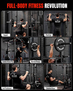 Mikolo K6 2.0 Power Cage, Power Rack with Cable Crossover System, 2000LBS Squat Rack with LAT Pull Down System, Functional Trainer with Aluminum Pulley System for Home Gym
