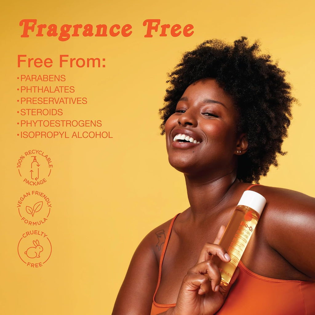 Bio-Oil Fragrance-Free Body Oil Serum for Scars & Stretch Marks, 4.2 fl oz | Dry Skin Moisturizer, Rosehip & Chamomile Oils, Scar Treatment, Stretch Mark Oil, Sensitive Skin Safe, Face and Body