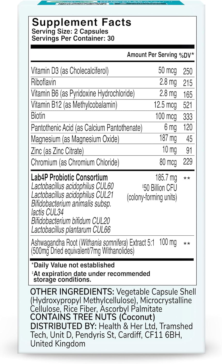 Health & Her Weight Management Probiotics for Women - Perimenopause & Menopause Supplement - Clinically Studied 50bn CFU Probiotics to Support Gut Health, Energy, Mood & Mind, Vegan (60 ct - 1 Month)