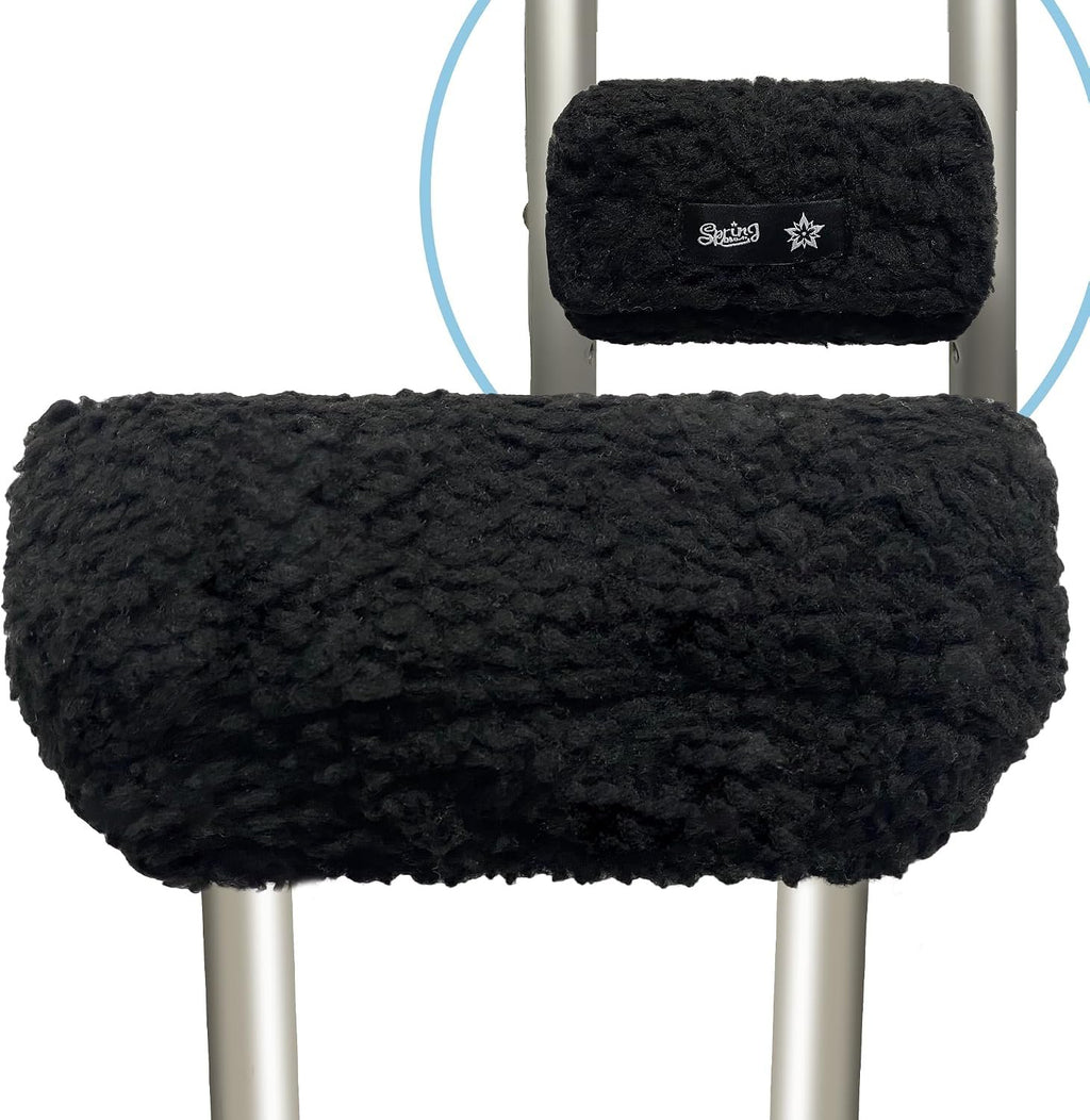 SPRING SEAON Plush Memory‑Foam Crutch Underarm Pad & Hand‑Grip Covers–Universal Fit, Breathable Moisture‑Wicking, Machine‑Washable Cushion for Crutches, Pain Relief & Chafing Protection