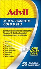 Advil Cold & Flu, Ibuprofen 200mg, Pain Relief, 50 Tablets