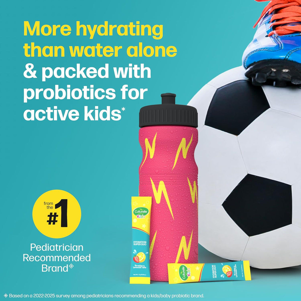 Culturelle Kids Probiotics + Electrolytes, Strawberry Lemonade, 30 Packets