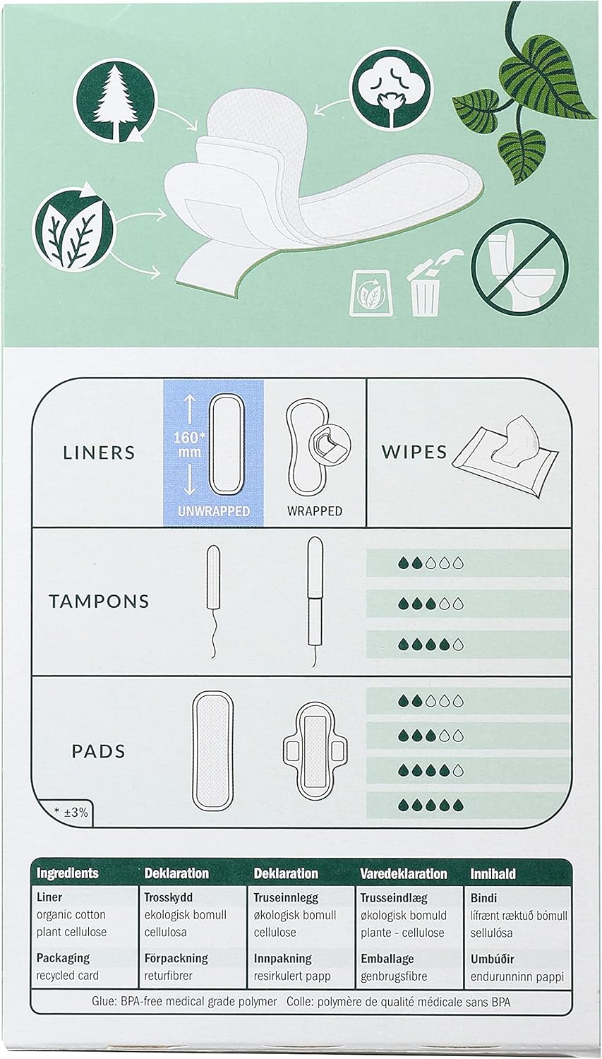 Natracare Mini Panty Liners 30 Pack, 30 count, Pack of 30