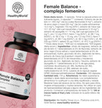 HealthyWorld Female Balance - Hormone Balance - Female Complex - Menstrual Cycle Support - 180 Vegetable Capsules - 12 Active Ingredients - With Vitamins and Minerals