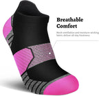 Ankle Compression Socks for Women 6 Pairs Running Socks with Arch Support | Athletic Womens Ankle Socks for Running, Gym, Workouts, Long-Distance Walking, Travel, Daily Use, Relieve Plantar Fasciitis