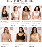 BRABIC Zip Front Closure Everyday Bra for Women Post Surgery Compression Support with Adjustable Straps Wirefree