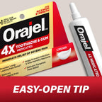 Orajel 4X for Toothache & Gum Pain: Severe Cream Tube 0.33oz- From Oral Pain Relief Brand