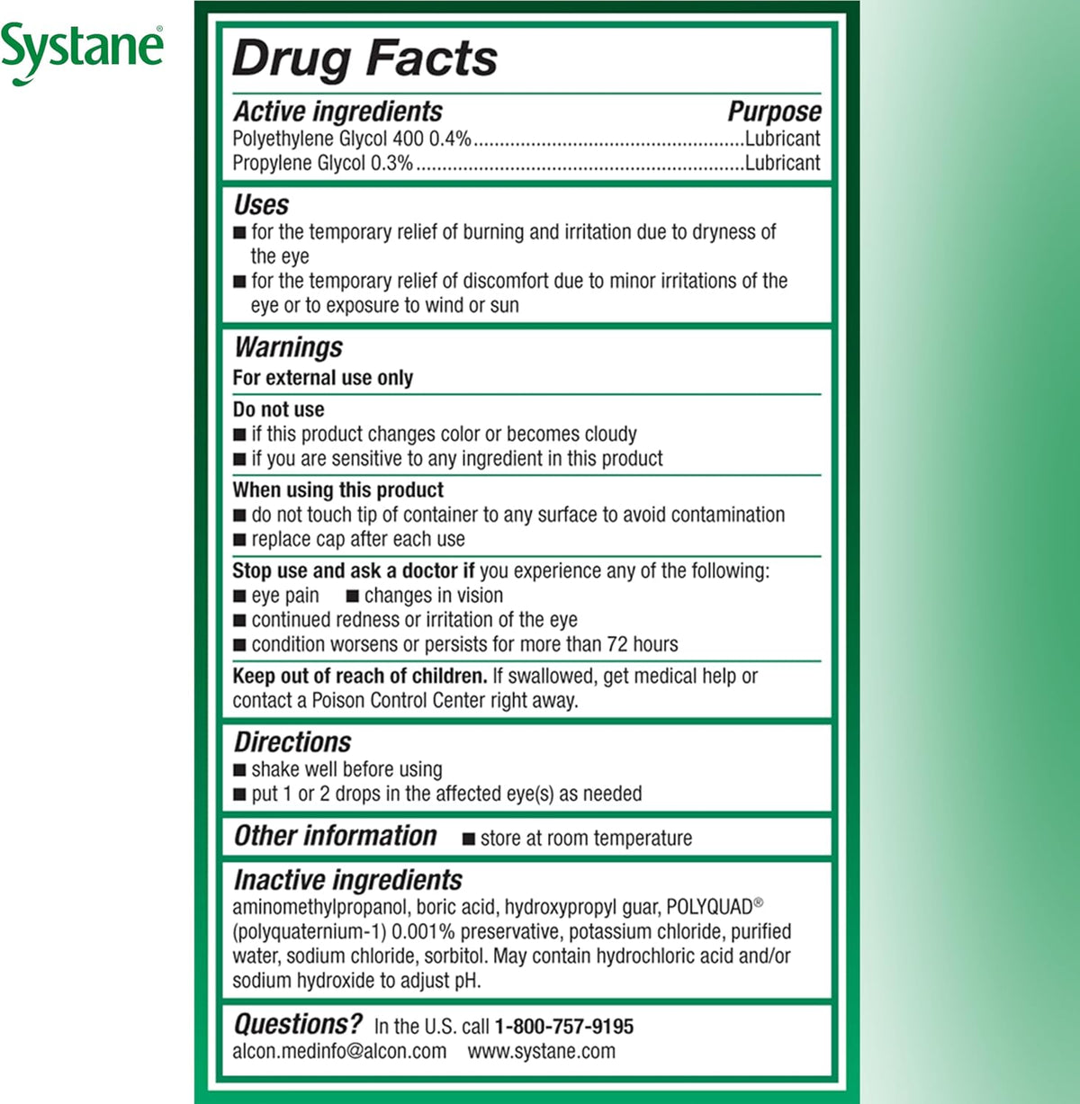 Systane UlTRA Lubricant Dry Eye Drops, 0.33 Fl Oz, 2 Pack