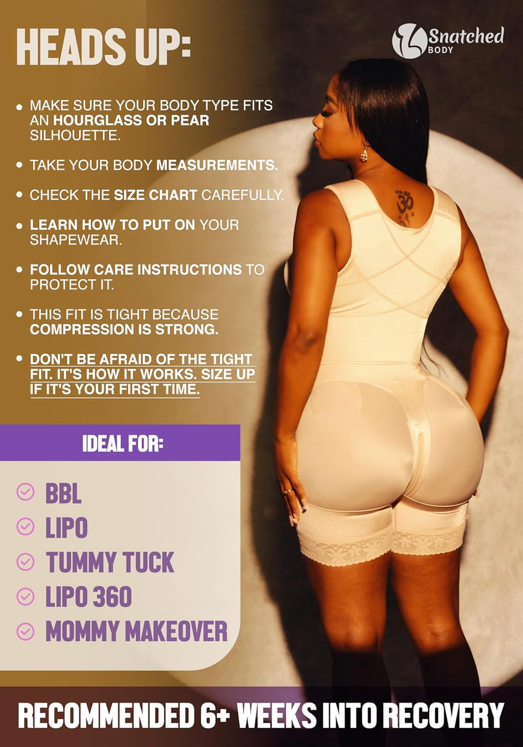 Snatched Body Stage 2 Faja with Bra | BBL Body Faja Post-Op & Everyday Shapewear | Fajas Colombianas Moldeadoras Post Surgery