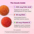 OLLY Prenatal Multivitamin Gummy, Daily Blend for Mommy & Baby - 60 Count