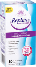 Replens Long Lasting Vaginal Moisturiser, 10 Pre-Filled Applicators, Up to 30 Day Supply - Soothing Relief from Dryness, Provides Additional Moisture and Comfort
