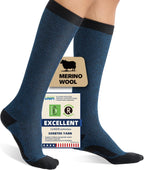Merino Wool Compression Socks for Women Men 15-20 mmHg for flying | Soft & Breathable for Travel, Running
